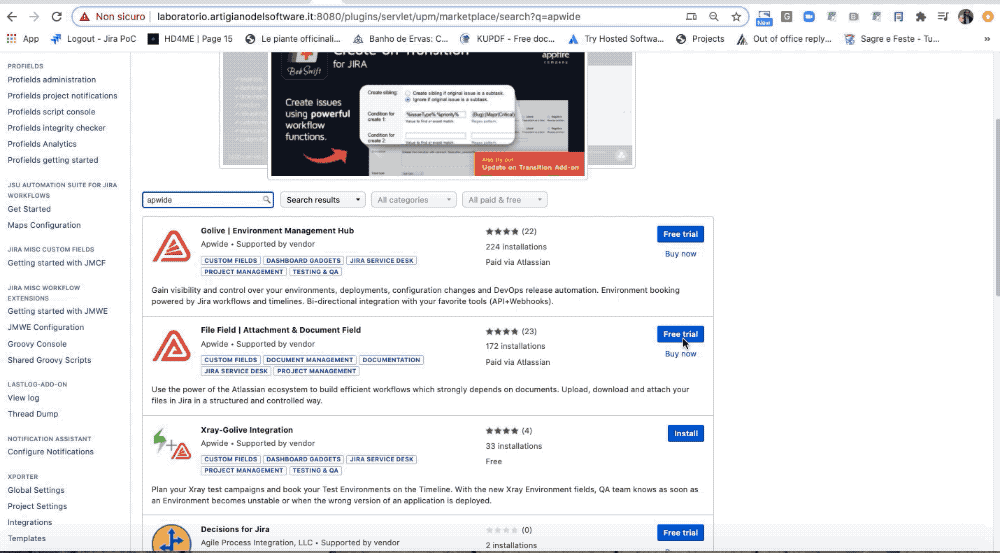 File Field Installation Install File Field for Jira