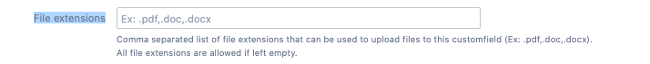 Attachment extensions in File Field options File Field attachment extensions for Jira