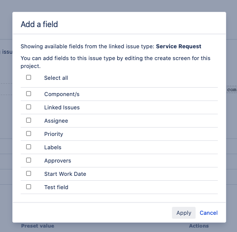 Configuration Jira Service Desk for File Field Jira Service Desk File Field Configuration
