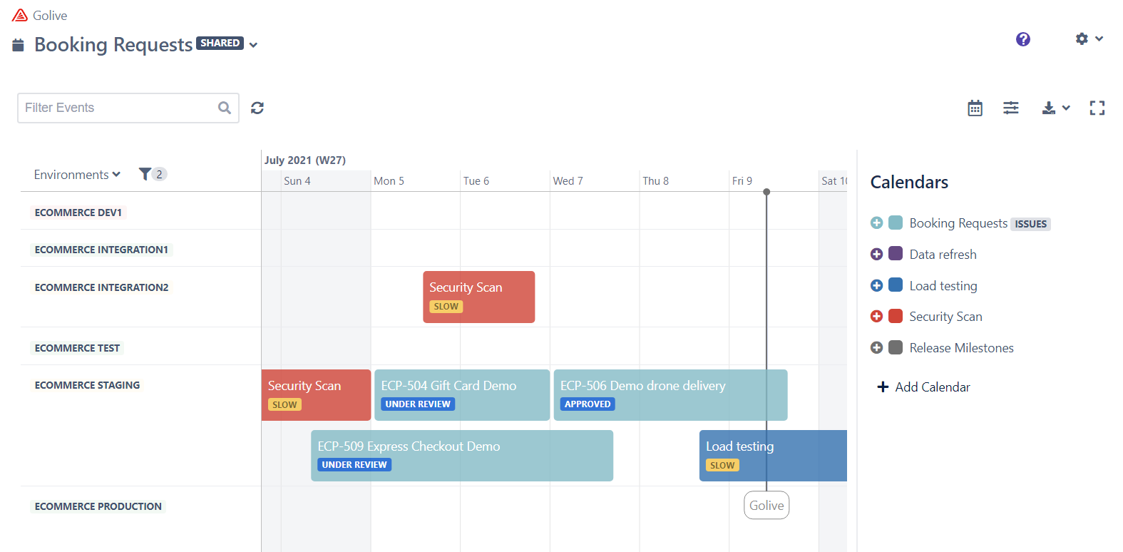 Jira Environment Booking Timeline